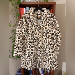 Nasty Gal Leopard Print Faux Fur Jacket